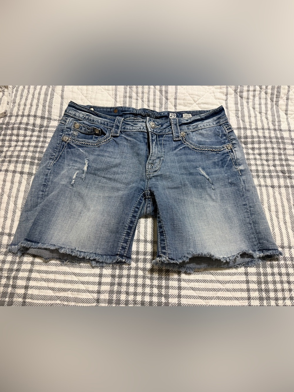 Miss Me Brand Denim Cutoff Women's Shorts in Light Blue